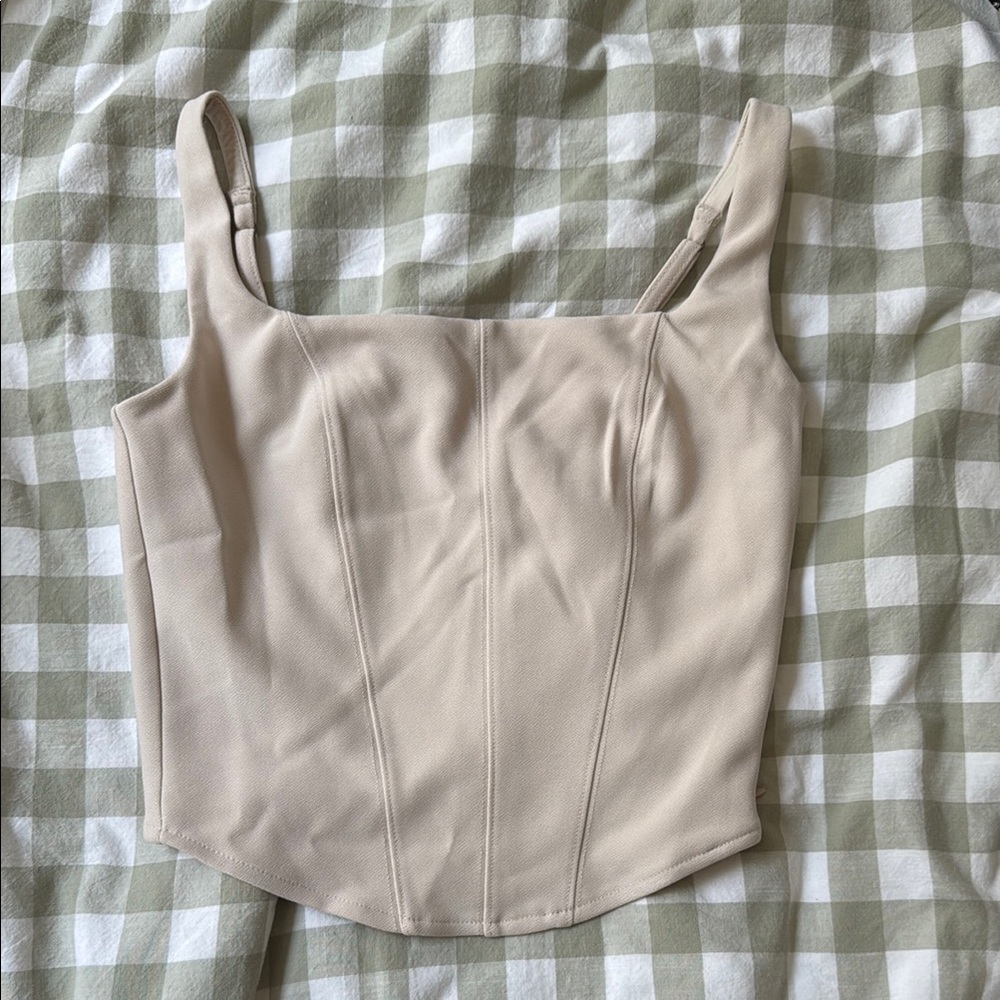 Abercrombie & Fitch Tan Fitted Bustier Tank Top
